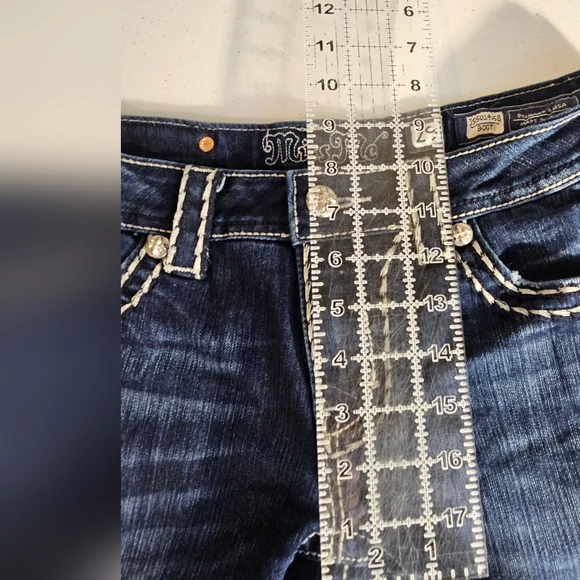 Miss Me Dark Blue Jeans Denim Cut Off's - Picture 9 of 11